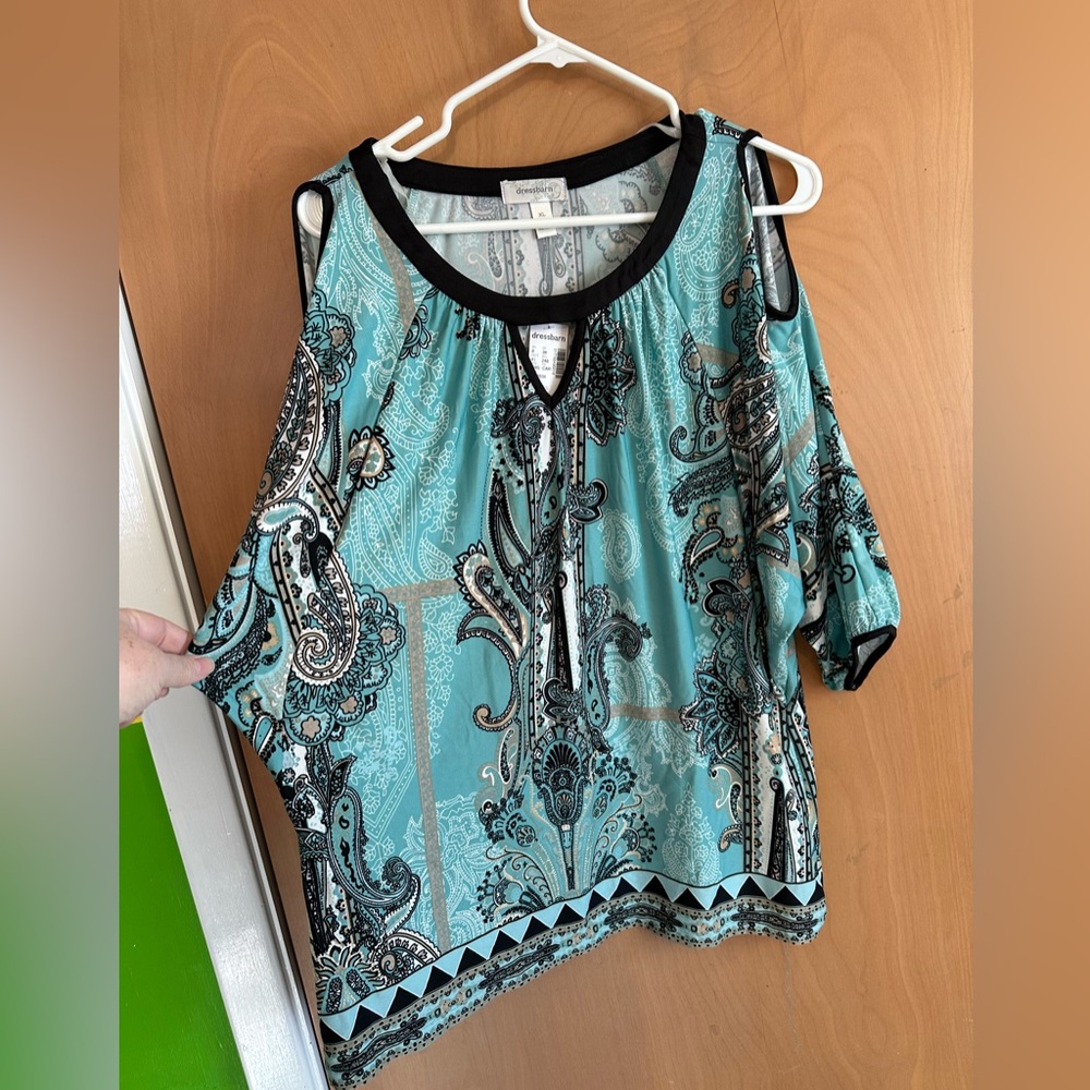 Dress barn cold shoulder blouse.
